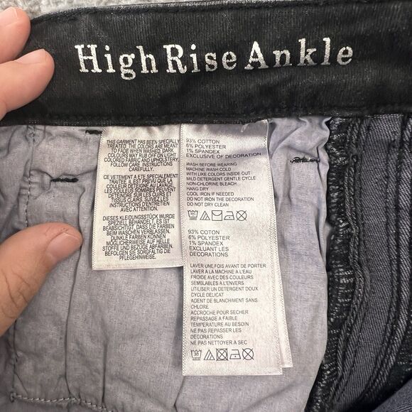 Tommy Bahama Tema Indigo High Rise Sparkle Tux Ankle Jeans Women Dark Wash 12x28 - Picture 7 of 9